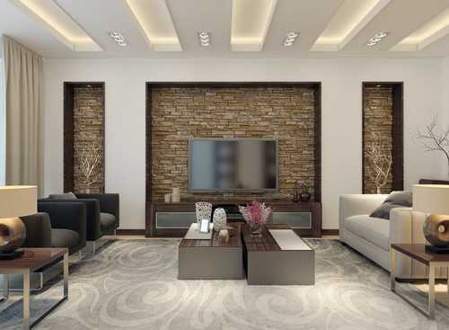 recessed wall lighting in a modern living room