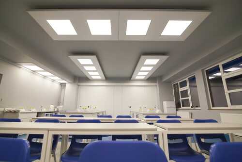 recessed lighting in research lab