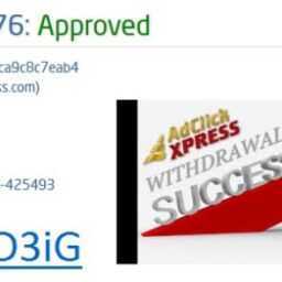 successful withdrawal of commissions in adclickxpress