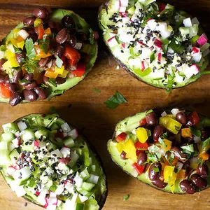 avocado cup salads, two methods