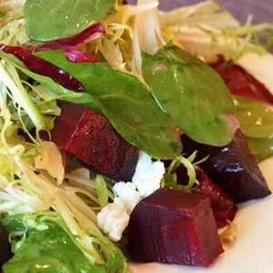 Critical Salads: Roasted Beet Salad with Goat Cheese, Walnuts and Honey Dijon French dressing Recipe