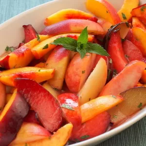 Severe Salads: Stone Fruits with Ginger-Lime Syrup and Mint Recipe