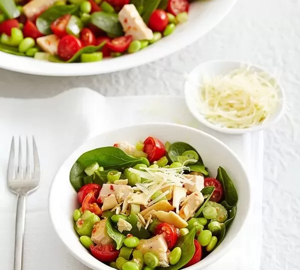 Sauteed Rooster and Edamame Salad