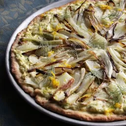 Caramelized Fennel Pizza with Leeks, Ricotta and Orange