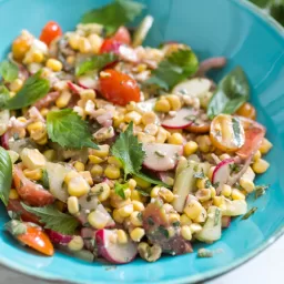 Uncooked Corn Salad With Shiso and Basil Recipe
