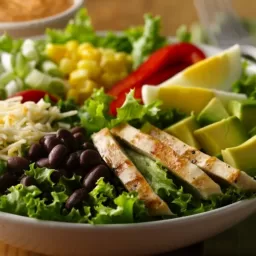 Southwest Type Grilled Hen Cobb Salad with Creamy Chipotle French dressing