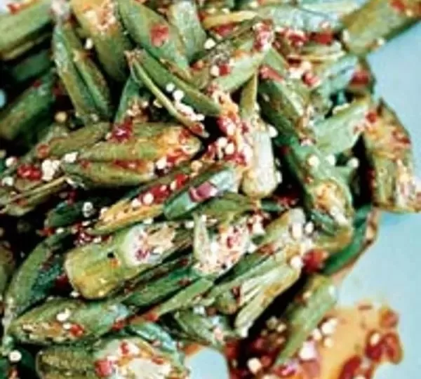 Spicy Fried Okra With Crispy Shallots